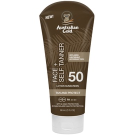Australian Gold Face Self Tanner Lotion Tan and Protect LSF50, 88ml