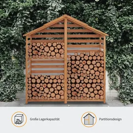 MCombo Kaminholzregal Holz 85 x 175,5 x 184,5 cm mit wasserdichter Abdeckung beige