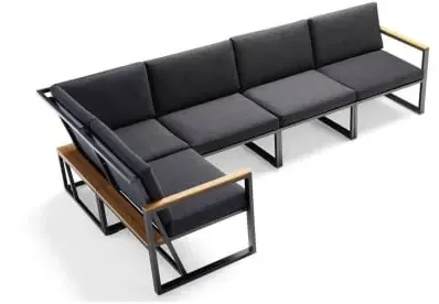 Sieger Havanna Loungeset Ecklösung Aluminium eisengrau mit Polstern