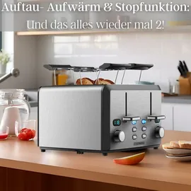 Steinborg SB-2210 XXL 4-fach Toaster 1600 Watt 2x Brötchenaufsatz