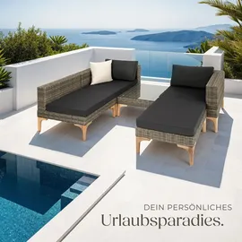 Tectake Konstanza Loungeset beige/grau