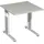 Geramöbel Flex Schreibtisch lichtgrau quadratisch, C-Fuß-Gestell silber 80,0 x 80,0 cm