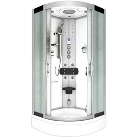 AcquaVapore Duschkabine Komplettdusche mit Schiebetür 90 x 90 cm weiß Sicherheitsglas D46-50M1