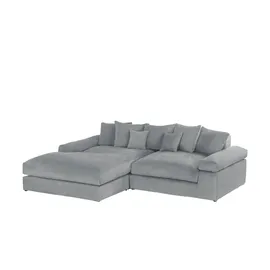 Smart Eckcouch Stoff 2-Sitzer Grau