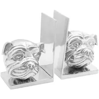 VidaXL - Buchstützen 2 Stück Silber 8x12x16,5 cm Aluminium