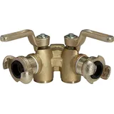 Riegler Doppelkükenhahn, 2 Abgänge, Hebelanschlag, Entlüftung, G 1 IG