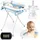 Ricokids Baby Badewanne Babywanne mit Gestell Thermometer und Badekissen - Faltbar Leicht Rutschfest - Weiß Blau