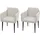 Mendler 2er-Set Esszimmerstuhl HWC-H93, Küchenstuhl Lehnstuhl Stuhl - Stoff/Textil creme-beige