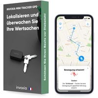 Invoxia Mini-GPS-Tracker - Wasserdichter GPS-Tracker mit Echtzeit-Diebstahlalarm - bis zu 3 Monate Akkulaufzeit - inklusive 3-Jahres-Abo- klein und leicht - Diebstahlschutz für Schlüssel, Boot