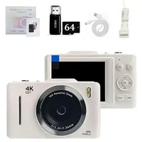 Digitalkamera - 4K CCD Kinderkamera - 7,1 cm Display - Tragbar und Kompakt - Für Kinder und Studierende - Weiß