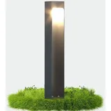doporro Wegeleuchte Aluminium Edelstahl Glas 6x6x40 cm 5W LED wetterfest IP65 silber