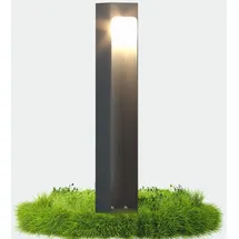 doporro Wegeleuchte Aluminium Edelstahl Glas 6x6x40 cm 5W LED wetterfest IP65 silber