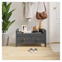 VidaXL Flurbank Grau 80x40x43 cm Massivholz Kiefer