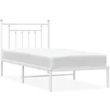 vidaXL Bettgestell mit Kopfteil Metall Weiß 140x200 cm