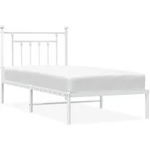vidaXL Bettgestell mit Kopfteil Metall Weiß 140x200 cm