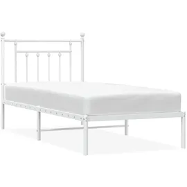 vidaXL Bettgestell mit Kopfteil Metall Weiß 140x200 cm