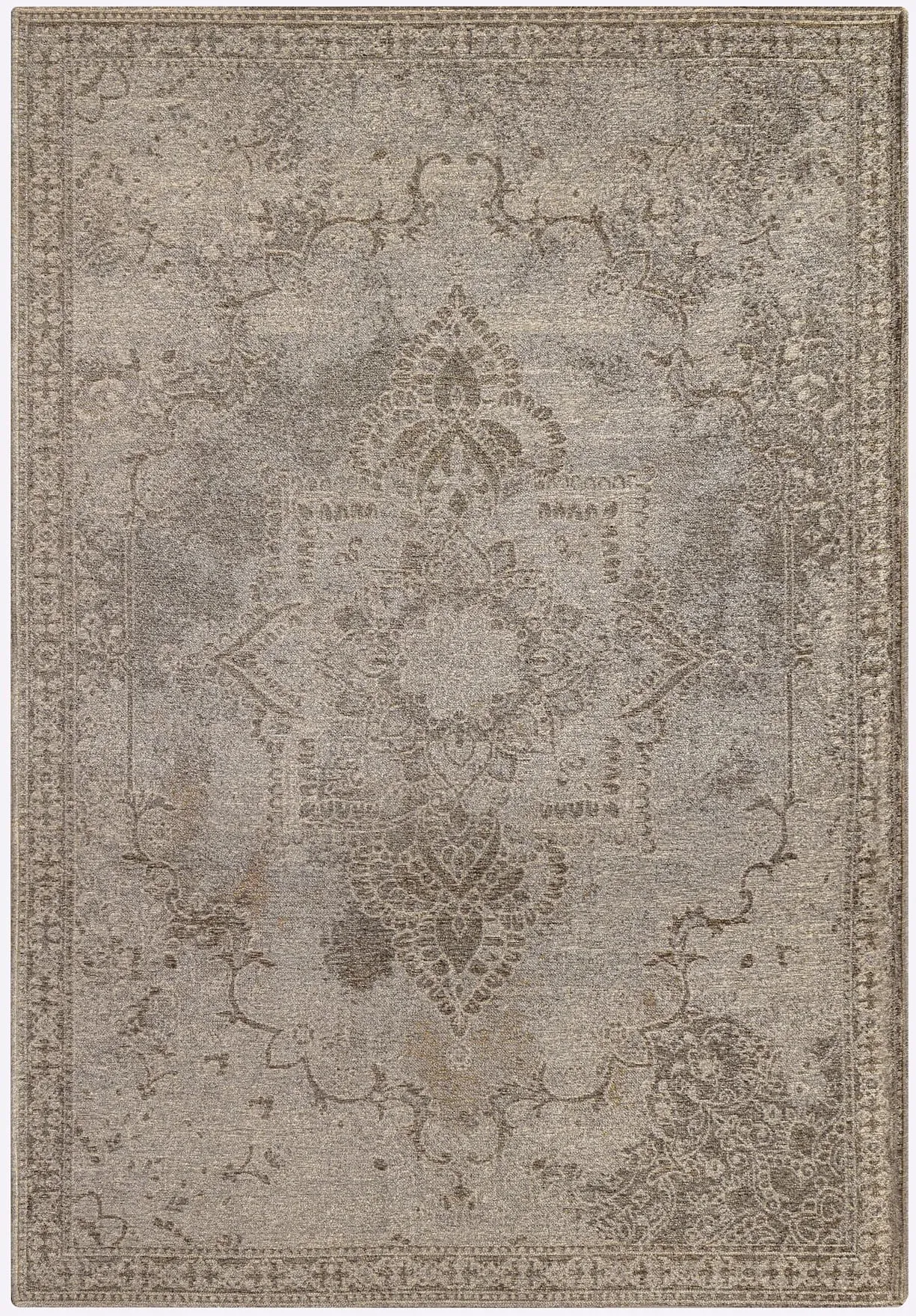 Teppich HEINE HOME Gr. 1, grau, beige, B:60cm H:5mm L:95cm, Baumwolle, Kunstfaser, Polyester, Teppiche, Teppich
