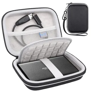 Lacdo Hartschalentasche für Maxone 500GB Ultra Slim Tragbare Externe Festplatte HDD USB 3.0 160GB 250GB 320GB 500GB 750GB 1TB Eva Stoßfeste wasserdichte Schutztasche für die Aufbewahrung, Schwarz