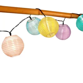 Buri Solar-Lampion-Lichterkette 10 LED Partybeleuchtung Dekolicht Gartendeko warmweiß