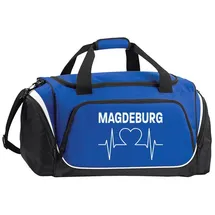 multifanshop Sporttasche Magdeburg Herzschlag blau/schwarz