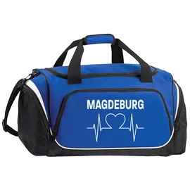 multifanshop Sporttasche Magdeburg Herzschlag blau/schwarz