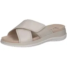 CAPRICE Pantoletten aus Leder mit Klettverschluss, Beige (Pearl Nappa), 38 EU