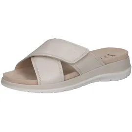 CAPRICE Pantoletten aus Leder mit Klettverschluss, Beige (Pearl Nappa), 38 EU