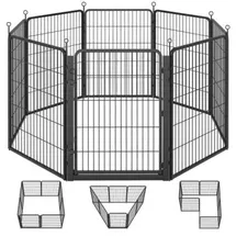 Songmics Flexibles Freigehege Rostfreies Metall 170 x 170 x 100 cm Schwarz