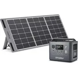 AFERIY Stromerzeuger 800W Tragbare Powerstation, 512Wh Akku, für Camping, Notfälle, 0,8 in kW, (2-tlg), mit LCD-Anzeige, 5 Anschlüsse