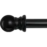 Schwarze Gardinenstangen für Fenster, 168 bis 304,8 cm – 2,5 cm, robuste Metall-Gardinenstangen für Vorhänge und Vorhänge, Gardinenstangen mit verstellbaren Halterungen für Wohnzimmer, Schlafzimmer,
