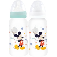 Disney Mickey Mouse 2er-Set: Babyflaschen "Mickey" in Türkis - 360 ml