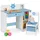 Relaxdays Kinderschreibtisch Seefahrt 80 x 40 x 79,5 cm MDF blau/weiß