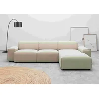 andas Ecksofa »Glimminge auch in Breitcord, Feincord, Bouclé + Easy care-Bezug«, L-Form, Breite 294, Zierkissen beige