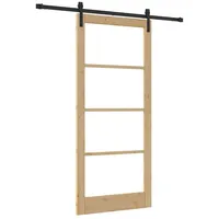 vidaXL Haustür Schiebetür ORKDAL Natürlich und Schwarz 93 x 211 cm (1-St) schwarz