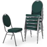 MACOShopde by MACO Möbel Raburg Stapelstuhl 6er Set David - stabil bis 150 kg in GRÜN, Gewerbequalität + stapelbar für: Konferenz, Seminar, Wartezimmer, Bankett, Behörde, Schule/Uni & Gastro/Hotel