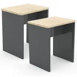 VCM 2er Set Sitzhocker Fußablage Beistelltisch Esal