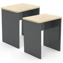 VCM 2er Set Sitzhocker Fußablage Beistelltisch Esal