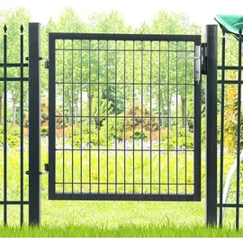 Songmics Gartentor 106 x 90 cm Grau/Stahl
