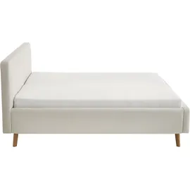 Meise Möbel meise.möbel Polsterbett Mattis 180 x 200 cm Stoff Weiß Ivory