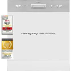 Exquisit Geschirrspüler EGSP6012-EB-030E inox | Spülmaschine 60 cm | ECO-Modus | Maßgedecke: 12 | Startzeitvorwahl | Einbaugerät