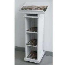 Casa Padrino Rednerpult / Stehpult / Messe Pult Weiß - Hotel, Cafe, Restaurant, Ladeneinrichtung, Shop Einrichtung, Messe Einrichtung