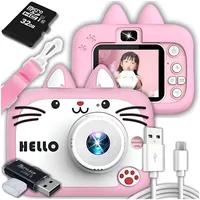Digitale Fotokamera Für Kinder Spielzeugkamera Spiele 40 Mpx + 32 Gb Karte - Rosa
