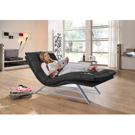 W.Schillig Relaxliege daily dreams Polyester 75 x 91 x 170 cm grau mit Kissen