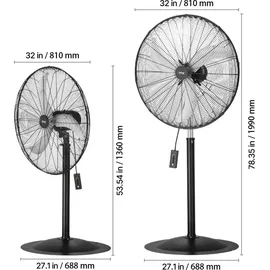 Vevor 81 cm Standventilator Schwarz