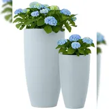 CLP Pflanzkübel rund 2er Set Ø 40 x 40 cm Grau