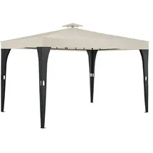 DEUBA Polyrattan Pavillon 3 x 4 m schwarz/creme