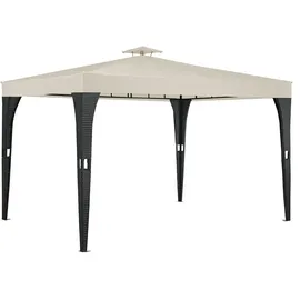 DEUBA Polyrattan Pavillon 3 x 4 m schwarz/creme