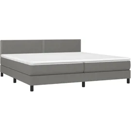 vidaXL Boxspringbett mit Matratze & LED Dunkelgrau 200x200 cm Stoff