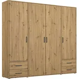 Rauch Drehtürenschrank VOYAGER 187 x 194 x 53 cm Braun/Grau