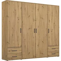 Rauch Drehtürenschrank VOYAGER 187 x 194 x 53 cm Braun/Grau